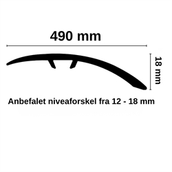 Overgangprofilen til niveauforskel fra 12 til 18 mm