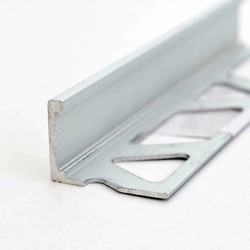 Lige fliseprofil i aluminium med sølv finish