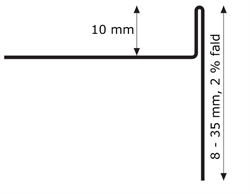 Målene på kileformet gulvprofil