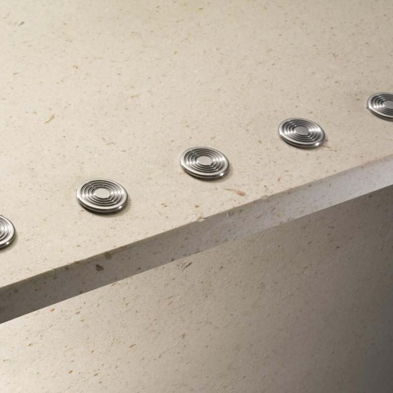 knapper i rustfrit stål, Ø 25 mm, 1,6